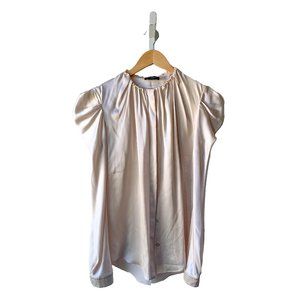 Vionnet Puff-Sleeve Silk Blouse